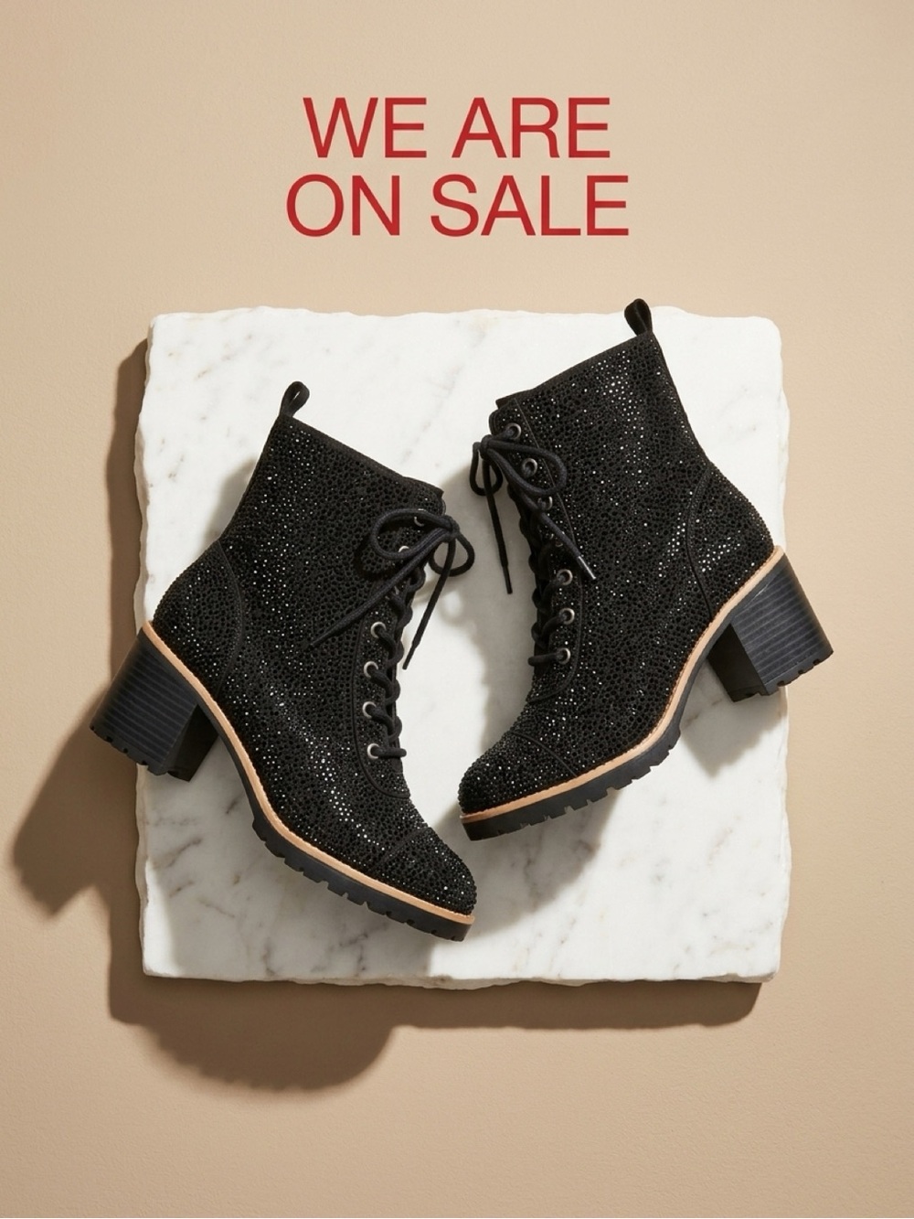 SALE!! NWT INC International Concepts Black Sparkle Lace-Up Ankle Boots